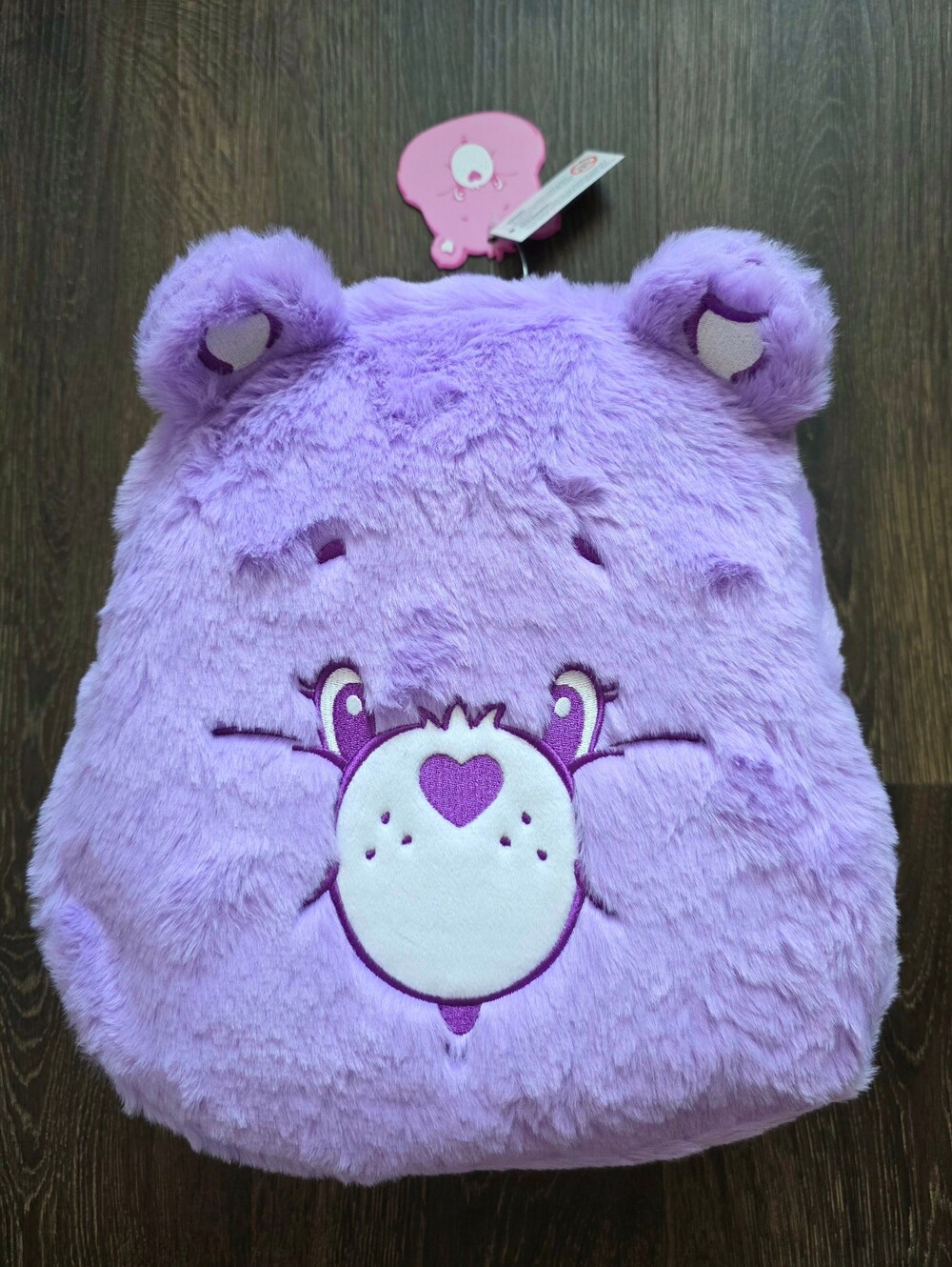 Claire's Exclusive Care Bears purple plush "Share Bear" mini backpack